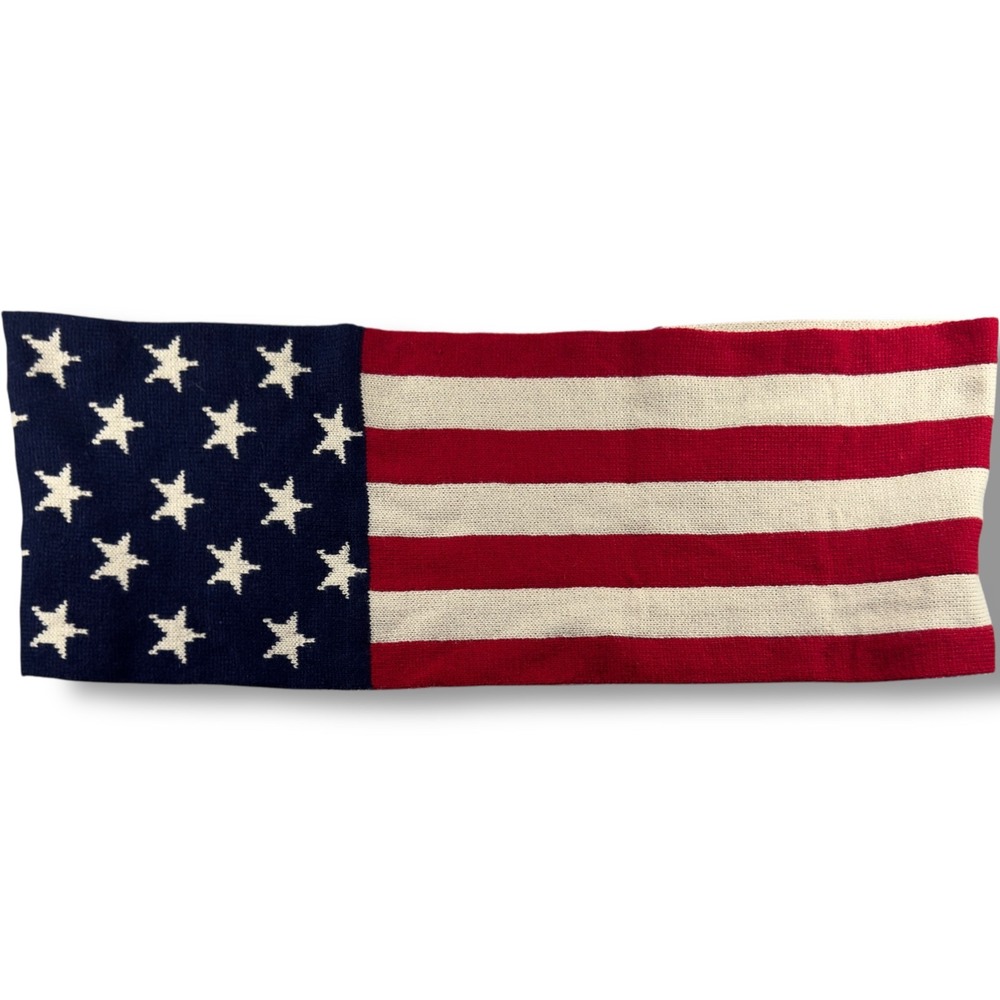 Kimberly C Unisex USA Flag Knit Infinity One Size Scarf‎ Wrap 26x10 July 4th